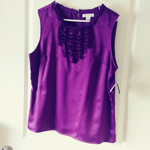 Liz Claiborne XL Dressy Tank JCPenney's Purple NWT - Picture 4 of 7